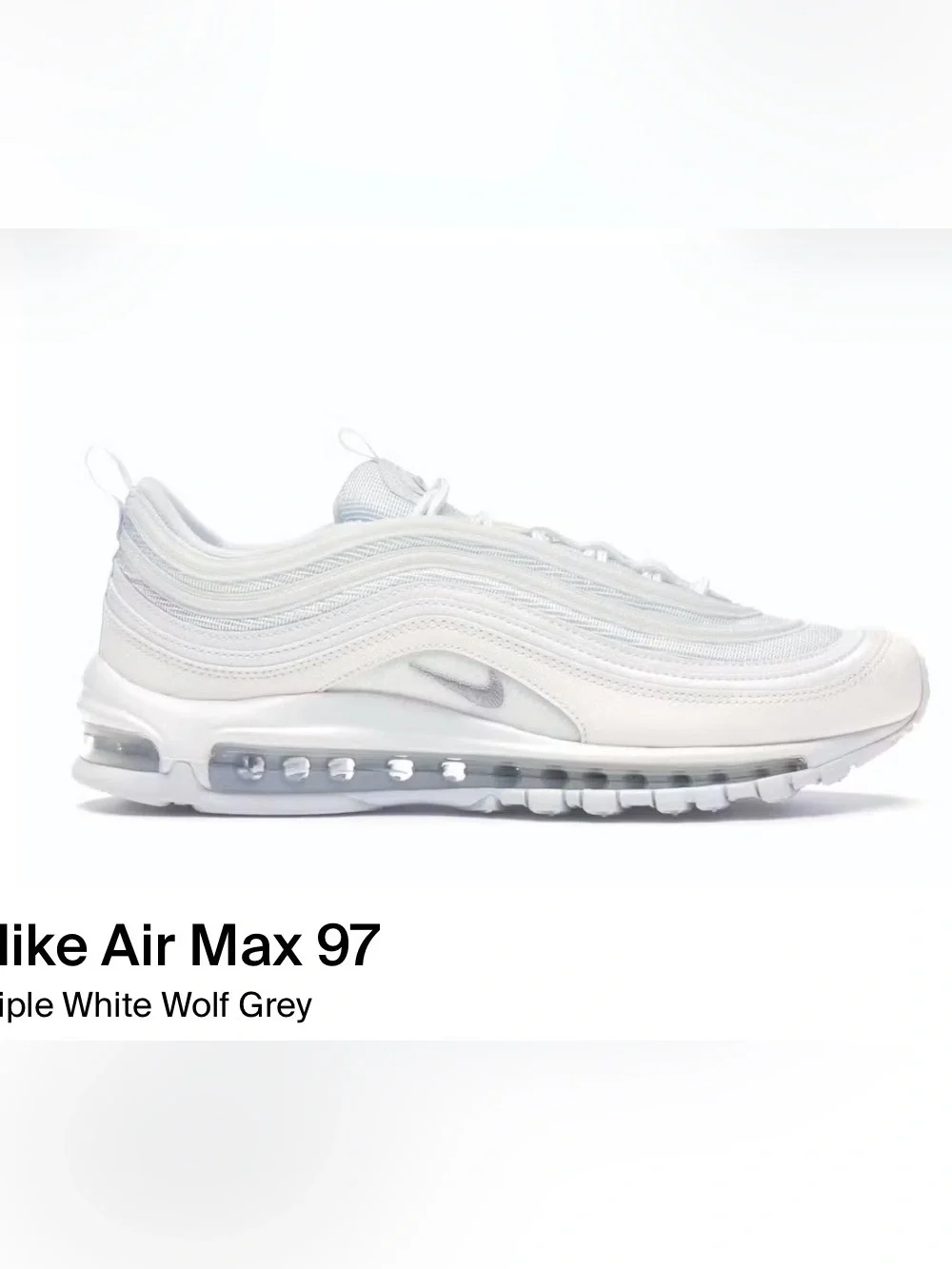 Nike Air Max 97 Men's White with Light Gray Accents